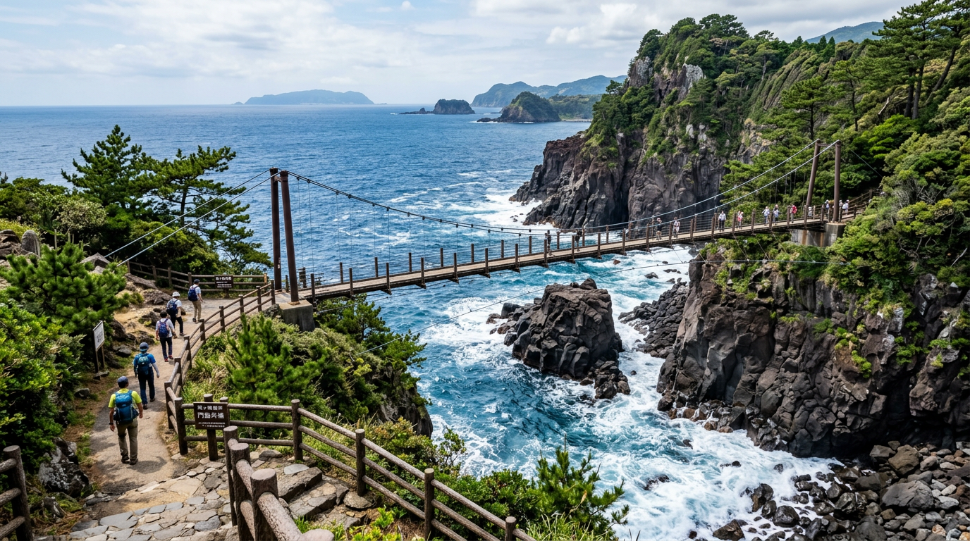 Jogasaki coast suspension bridge Izu