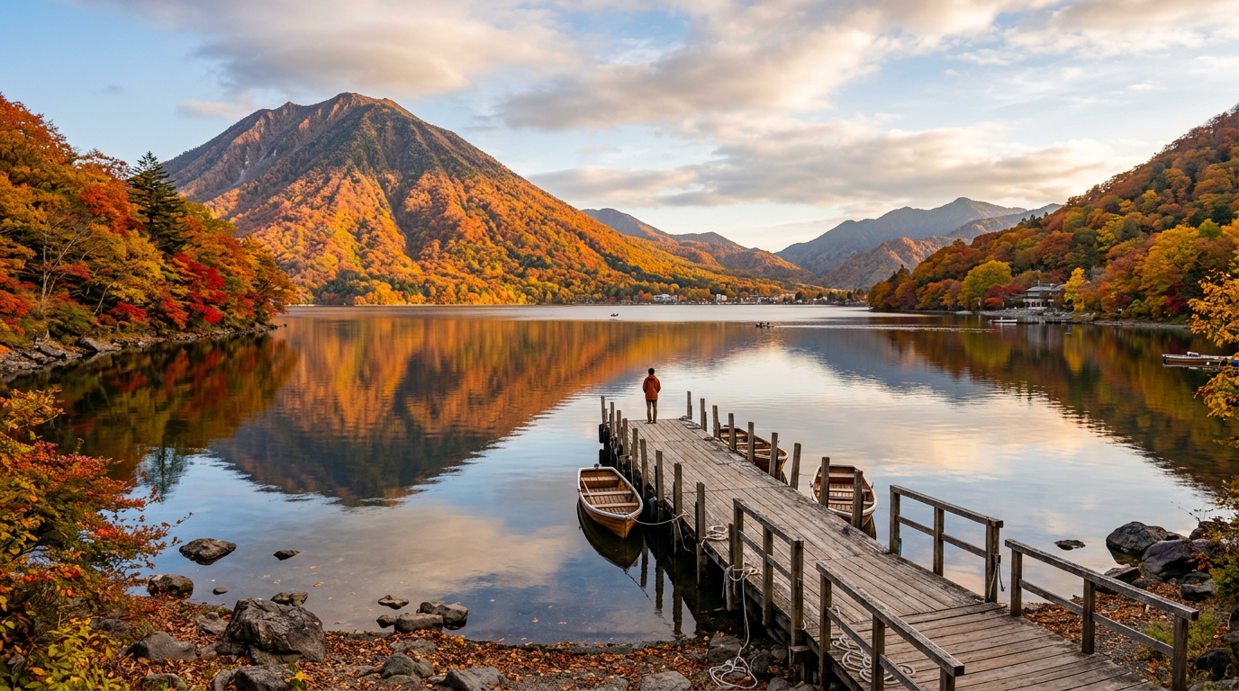 Lake Chuzenji autumn Nikko Japan