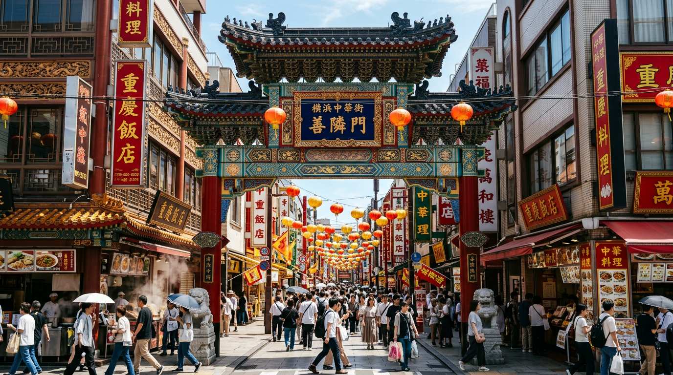 Yokohama Chinatown colorful gate