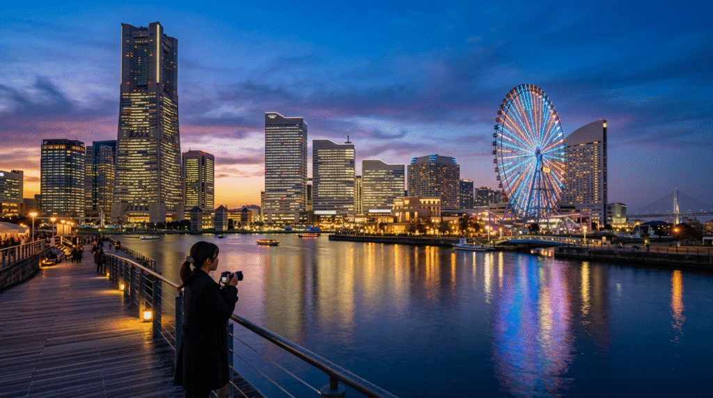 Yokohama Minato Mirai skyline at dusk